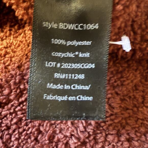 Barefoot Dreams S/M CozyChic Zip Hooded Lounger Robe Brown Soft Cozy - Picture 12 of 16